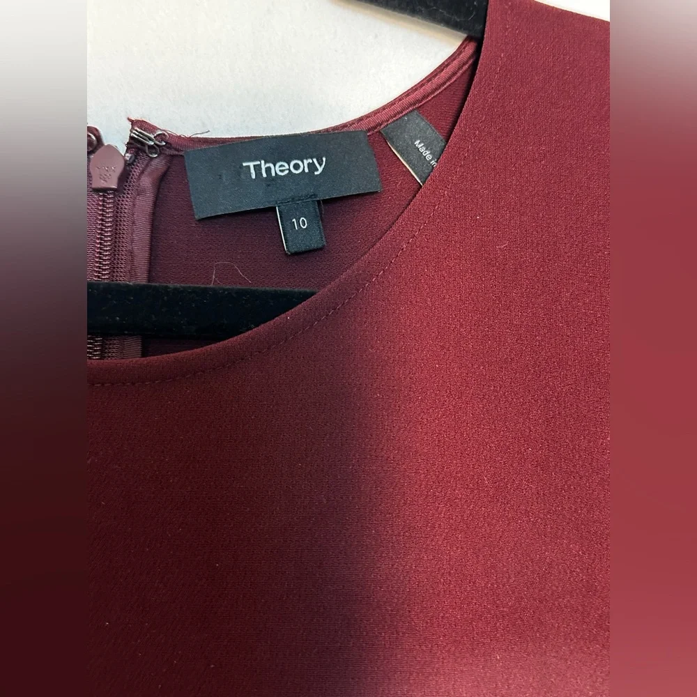 Theory Burgundy Corset Tee A-Line Dress - Picture 3 of 5